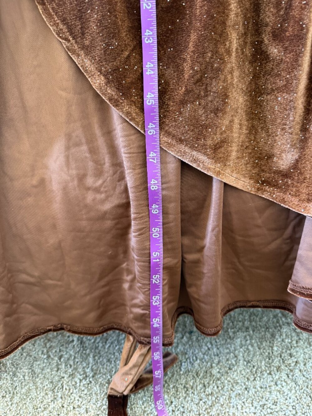 Baltic Børn bronze glitter velvet wrap dress with short flutter sleeves. Size L - Picture 8 of 8